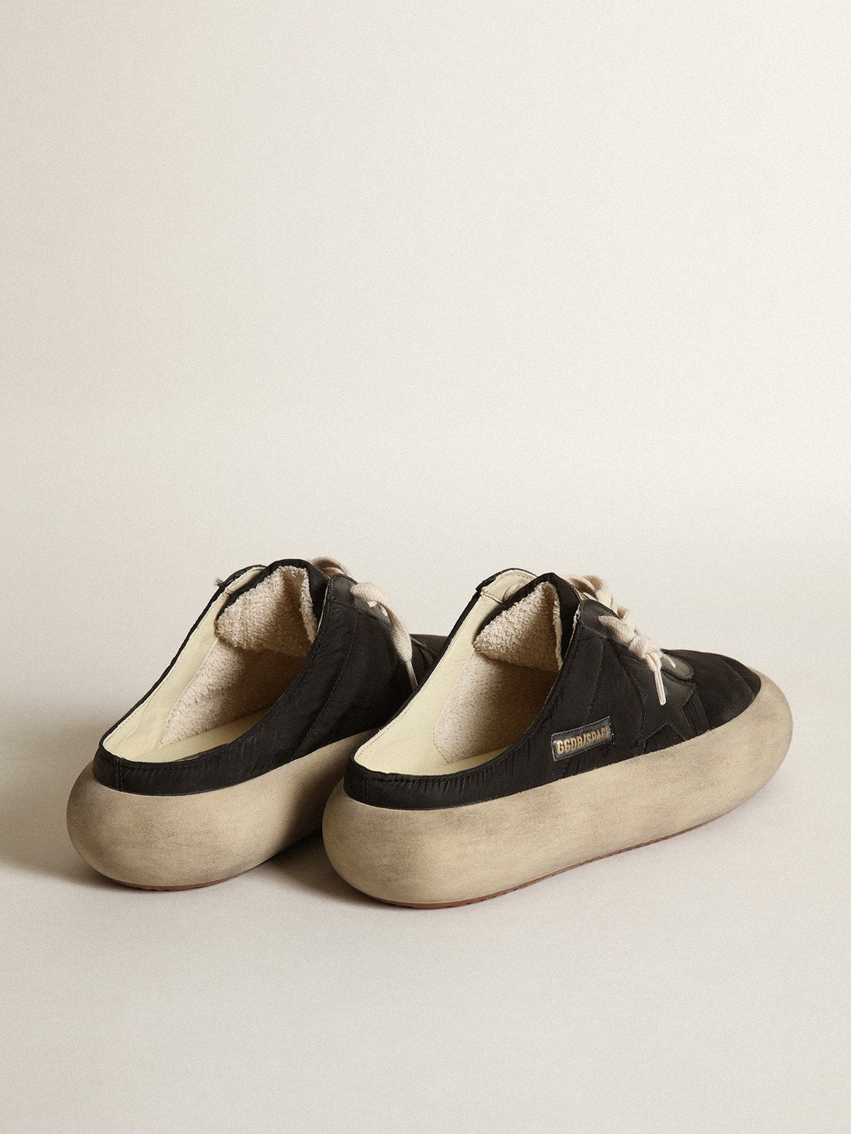 Women's Space-Star Sabots with leather star and shearling lining - Golden Goose Women