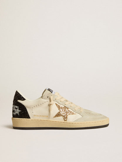 Women’s Ball Star  in nappa and suede with glitter star and black heel tab - Golden Goose Women