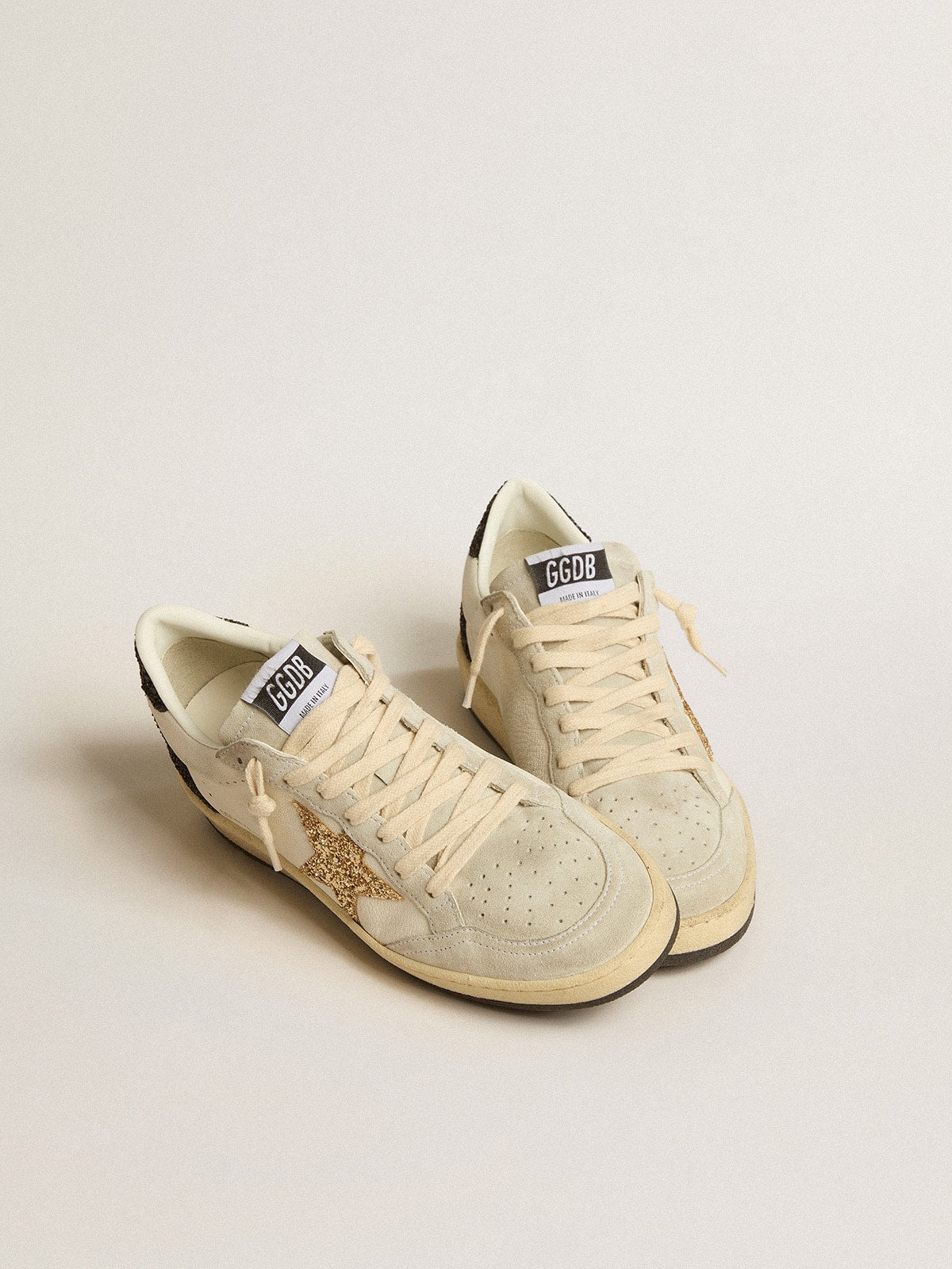 Women’s Ball Star  in nappa and suede with glitter star and black heel tab - Golden Goose Women