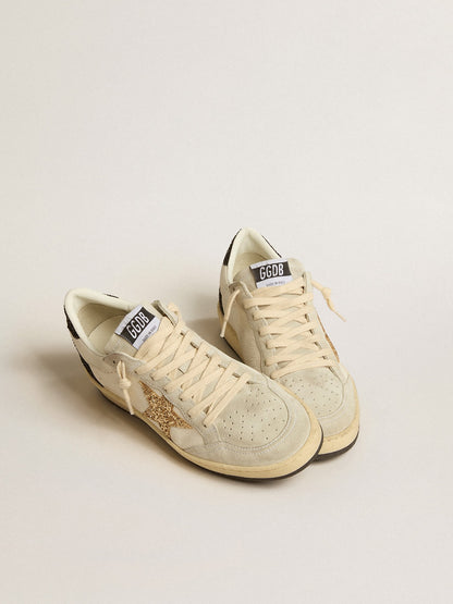 Women’s Ball Star  in nappa and suede with glitter star and black heel tab - Golden Goose Women