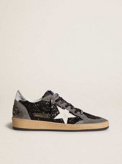 Women's Ball Star in glitter with leather star and metallic leather heel tab - Golden Goose Women