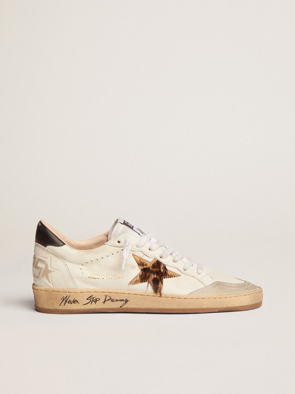 Women's Ball Star with leopard print pony skin star and black heel tab - Golden Goose Women