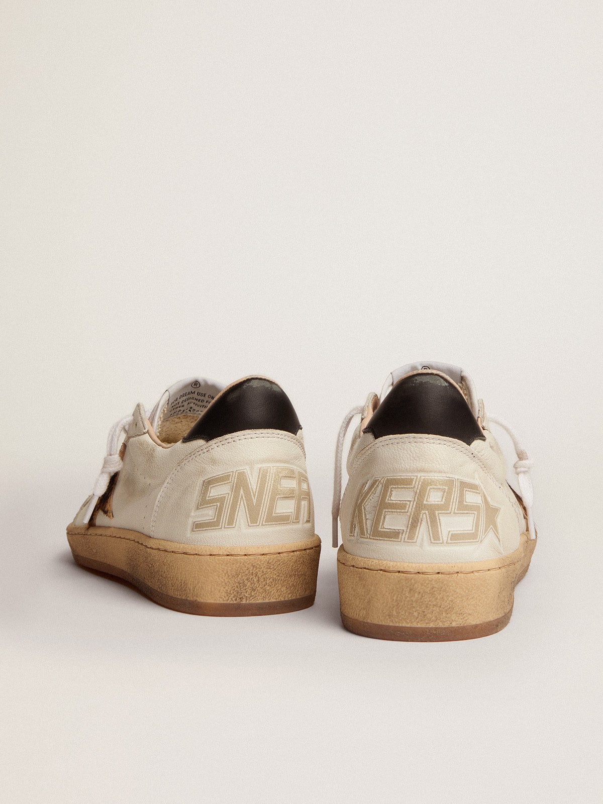 Women's Ball Star with leopard print pony skin star and black heel tab - Golden Goose Women