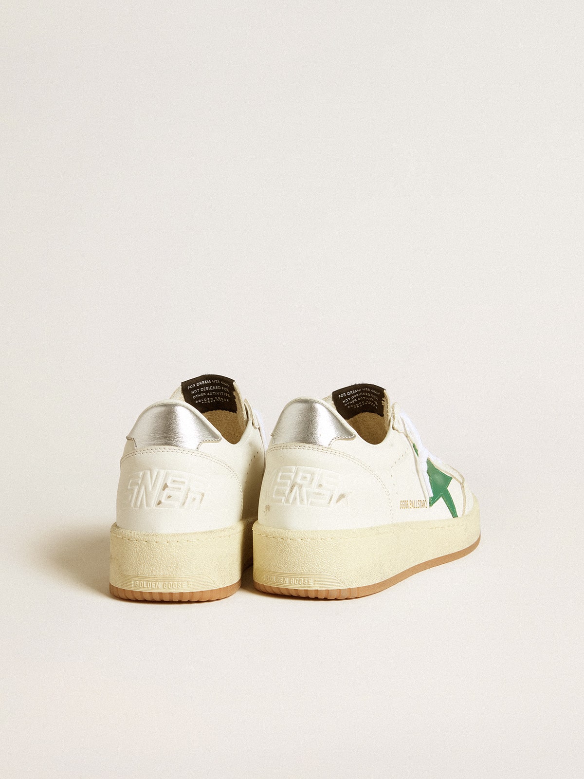 Women's Ball Star with green leather star and metallic leather heel tab - Golden Goose Women