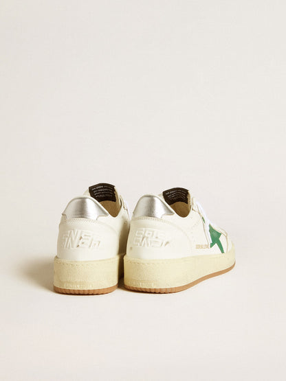 Women's Ball Star with green leather star and metallic leather heel tab - Golden Goose Women
