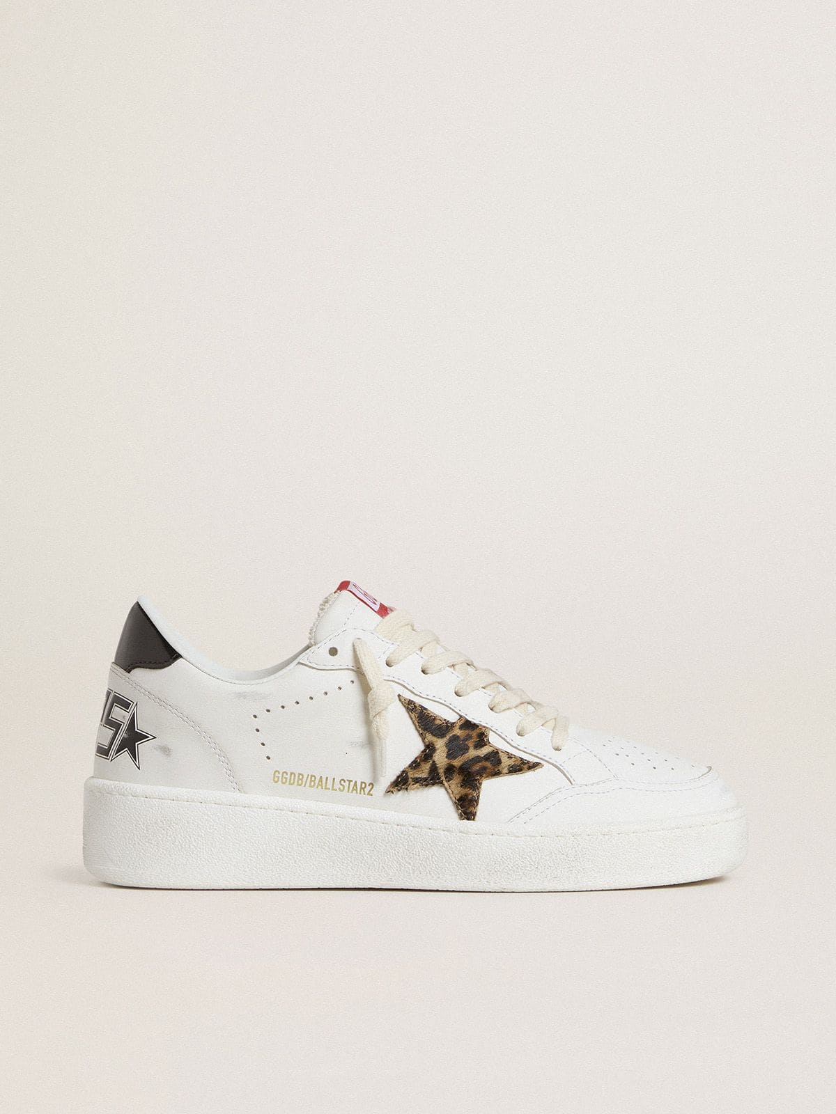 Ball Star with leopard pony skin star and black laminated leather heel tab - Golden Goose Women