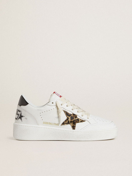Ball Star with leopard pony skin star and black laminated leather heel tab - Golden Goose Women