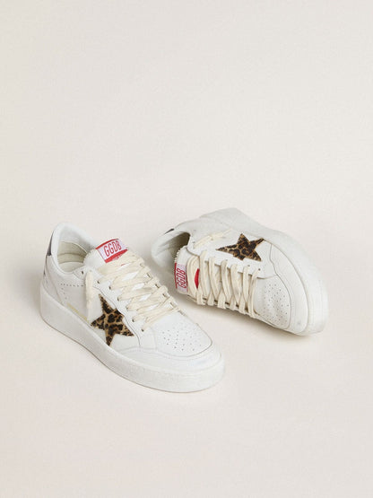 Ball Star with leopard pony skin star and black laminated leather heel tab - Golden Goose Women