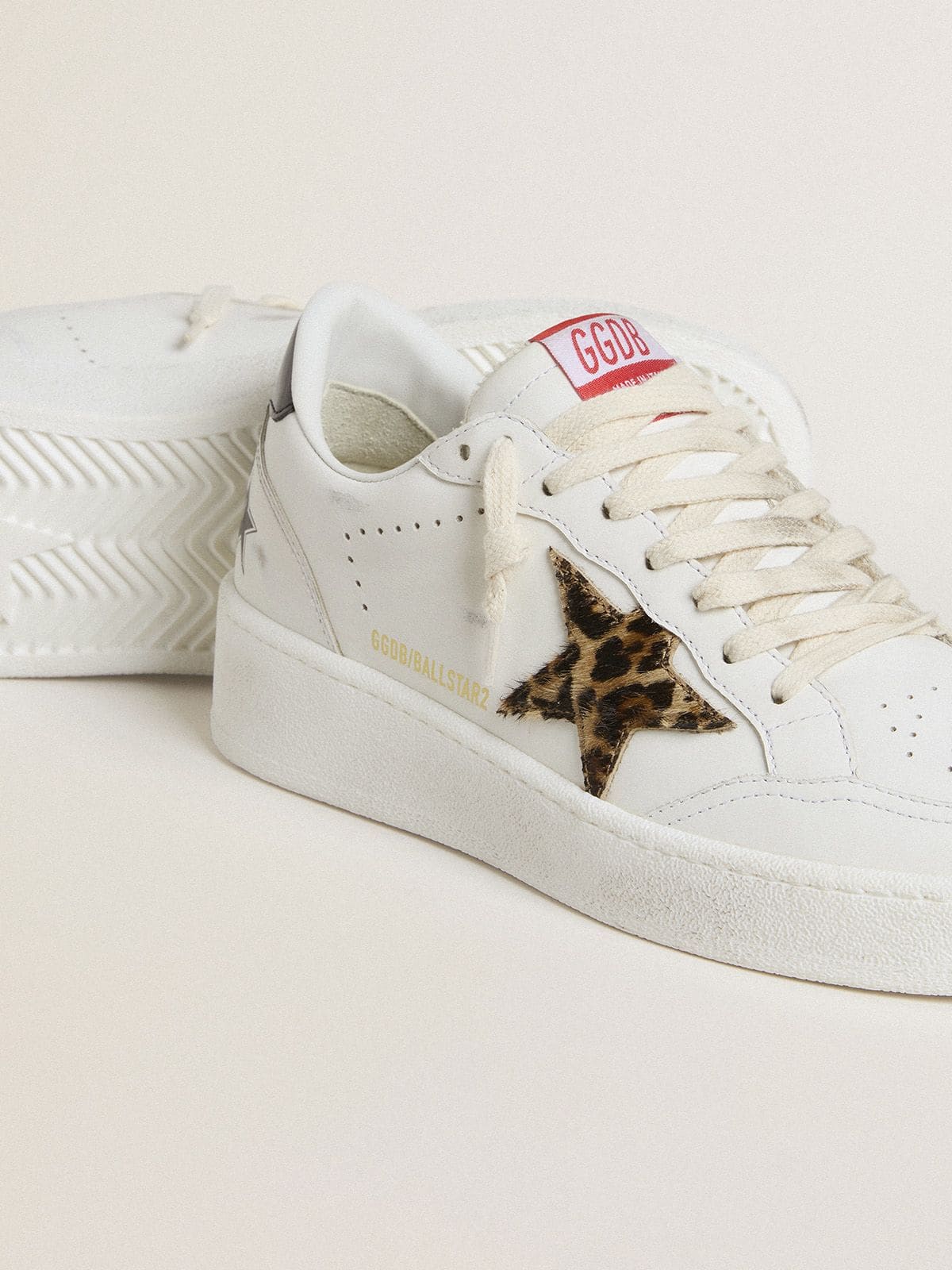 Ball Star with leopard pony skin star and black laminated leather heel tab - Golden Goose Women