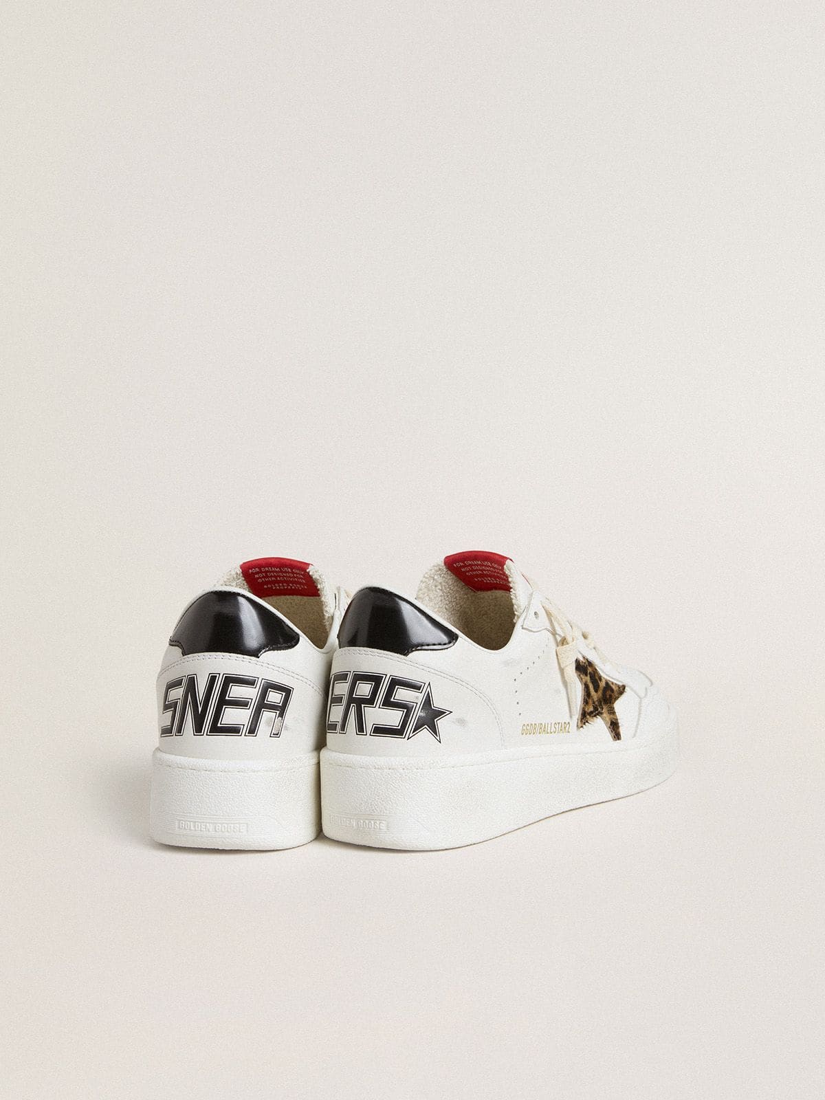 Ball Star with leopard pony skin star and black laminated leather heel tab - Golden Goose Women