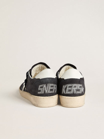 Women's Ball Star in dark blue suede with leather star and heel tab - Golden Goose Women