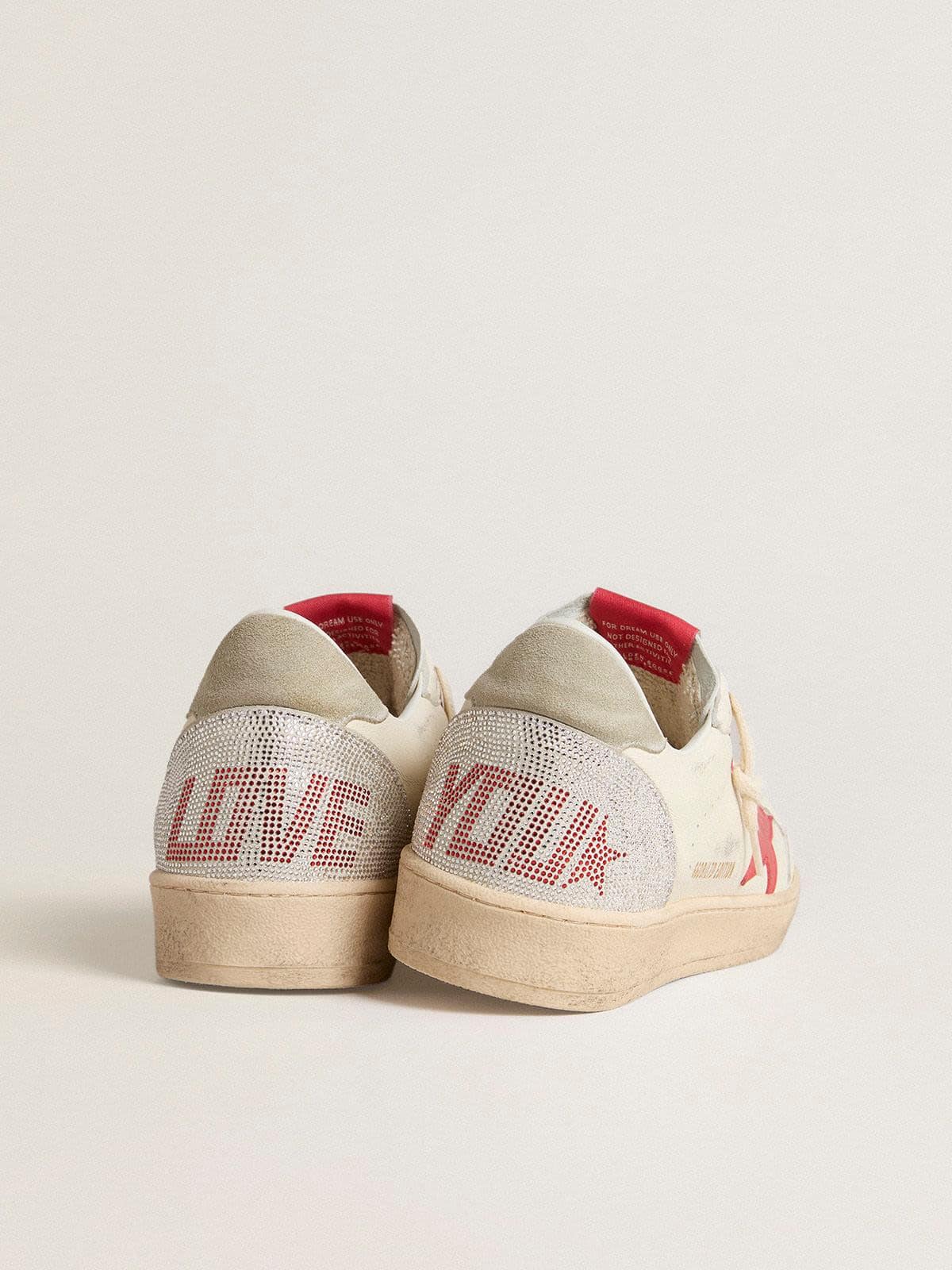 Valentine’s Day Women’s Ball Star with red leather star and red Swarovski lettering - Golden Goose Women