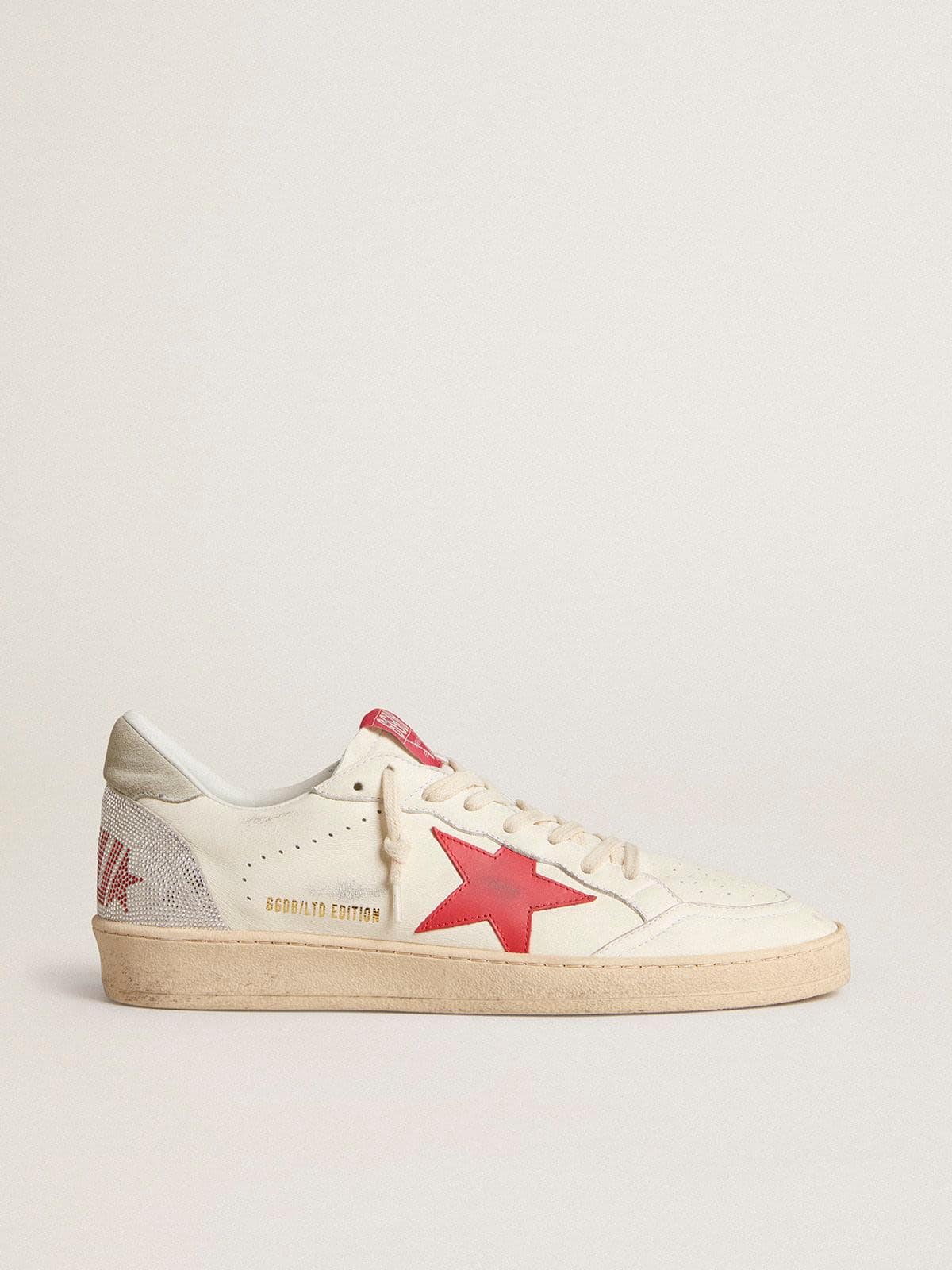 Valentine’s Day Women’s Ball Star with red leather star and red Swarovski lettering - Golden Goose Women
