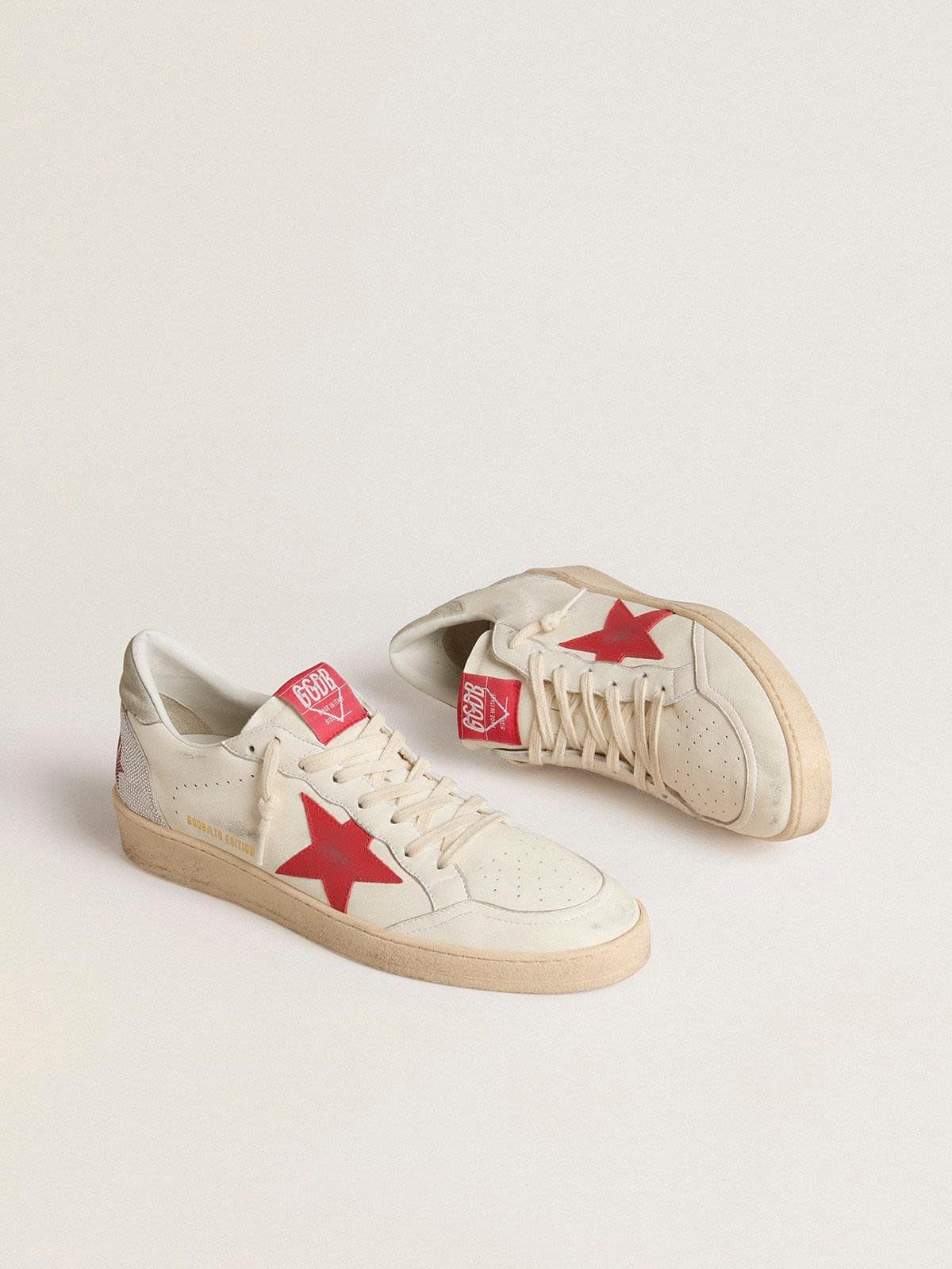 Valentine’s Day Women’s Ball Star with red leather star and red Swarovski lettering - Golden Goose Women