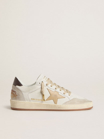 Women’s Ball Star LTD with beige star and black heel tab - Golden Goose Women