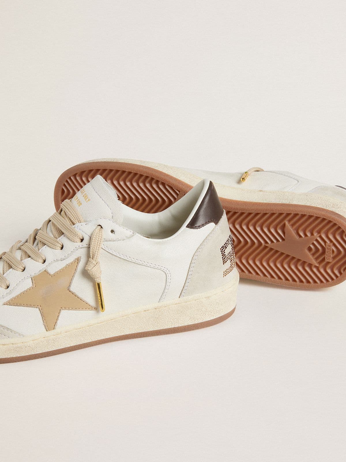 Women’s Ball Star LTD with beige star and black heel tab - Golden Goose Women