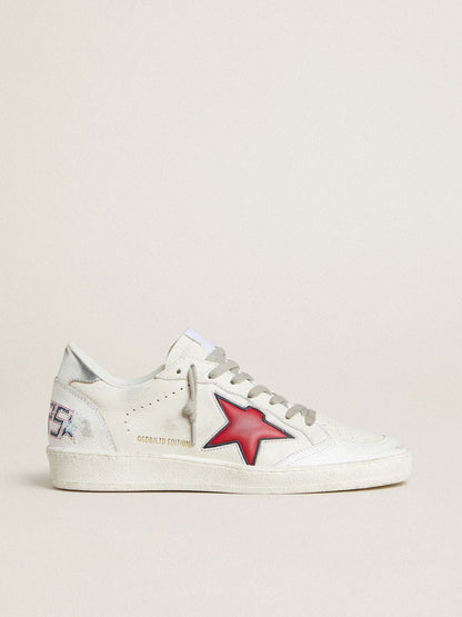 Women’s Ball Star LTD with red star and silver heel tab - Golden Goose Women
