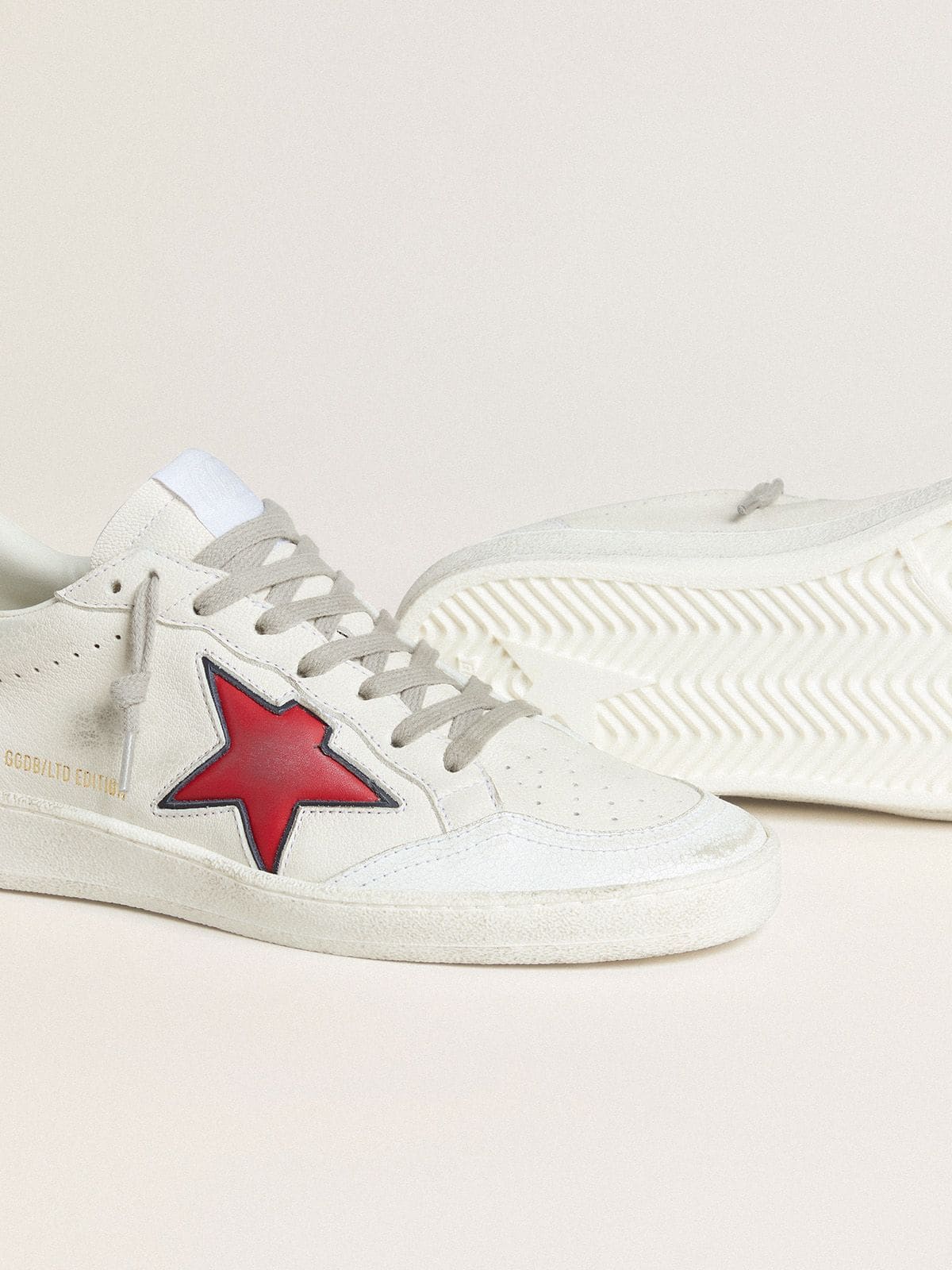 Women’s Ball Star LTD with red star and silver heel tab - Golden Goose Women
