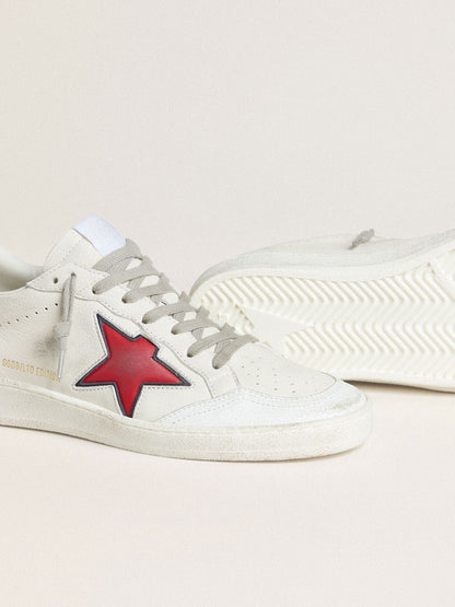 Women’s Ball Star LTD with red star and silver heel tab - Golden Goose Women