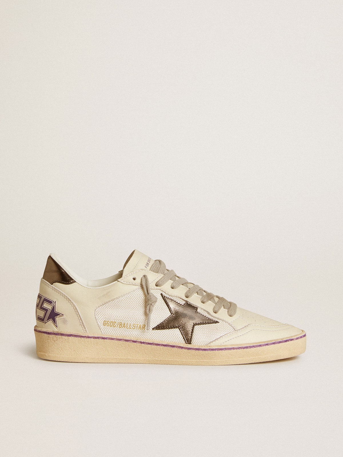 Ball Star in mesh and leather with metallic leather star and heel tab - Golden Goose Women