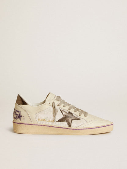 Ball Star in mesh and leather with metallic leather star and heel tab - Golden Goose Women