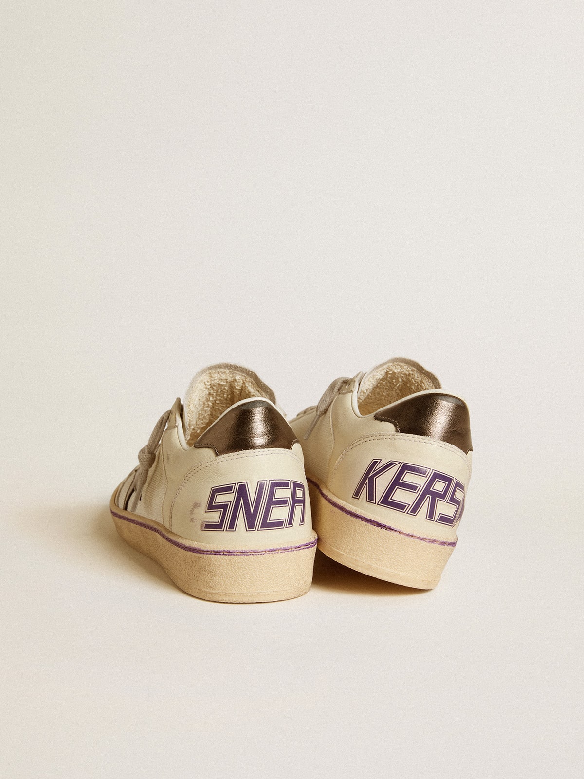 Ball Star in mesh and leather with metallic leather star and heel tab - Golden Goose Women