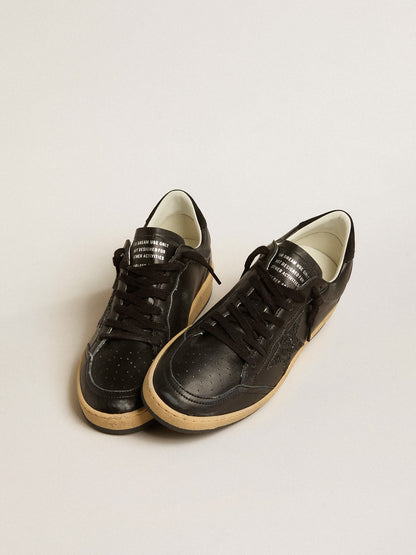 Women’s Ball Star in black nappa with black glitter star and suede heel tab - Golden Goose Women