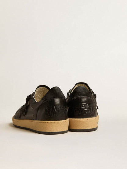 Women’s Ball Star in black nappa with black glitter star and suede heel tab - Golden Goose Women