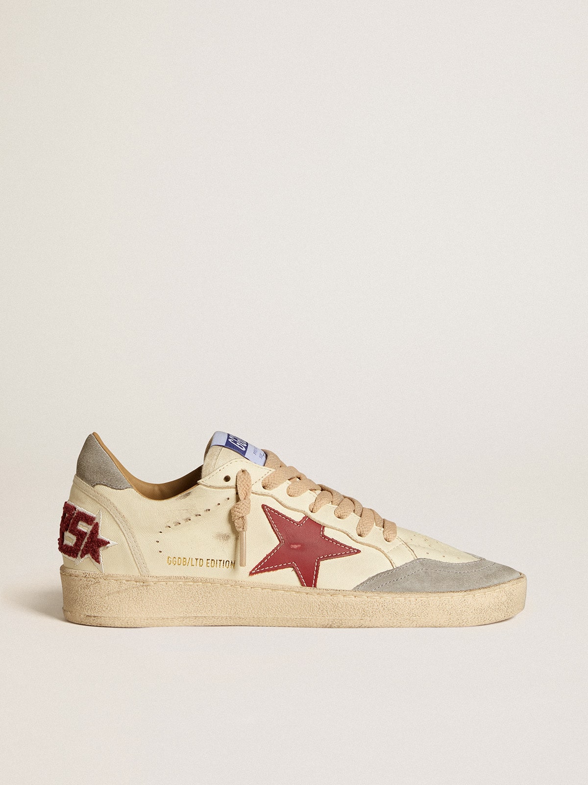 Women's Ball Star LTD in nappa with leather star and silver suede heel tab - Golden Goose Women