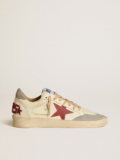 Women's Ball Star LTD in nappa with leather star and silver suede heel tab - Golden Goose Women