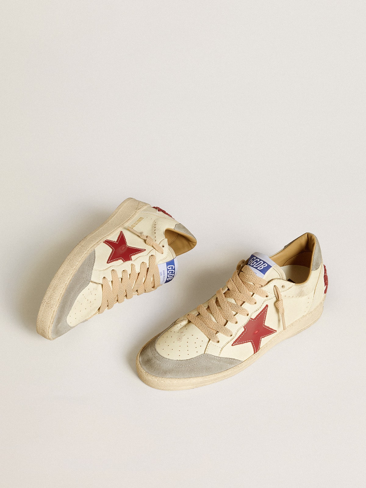 Women's Ball Star LTD in nappa with leather star and silver suede heel tab - Golden Goose Women