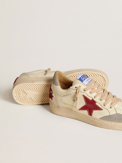 Women's Ball Star LTD in nappa with leather star and silver suede heel tab - Golden Goose Women