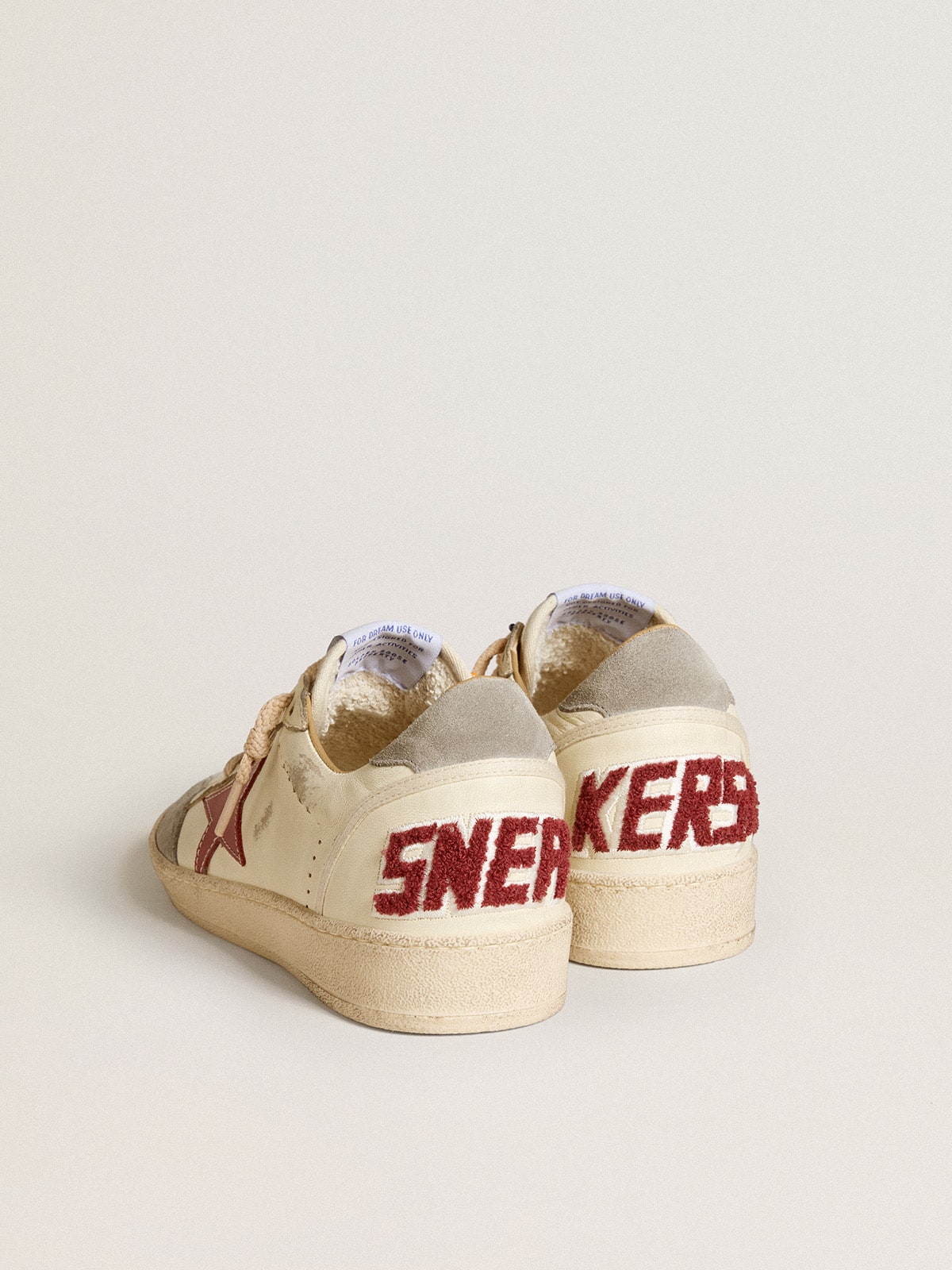 Women's Ball Star LTD in nappa with leather star and silver suede heel tab - Golden Goose Women