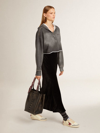 Women's Ball Star LTD in nappa with leather star and silver suede heel tab - Golden Goose Women