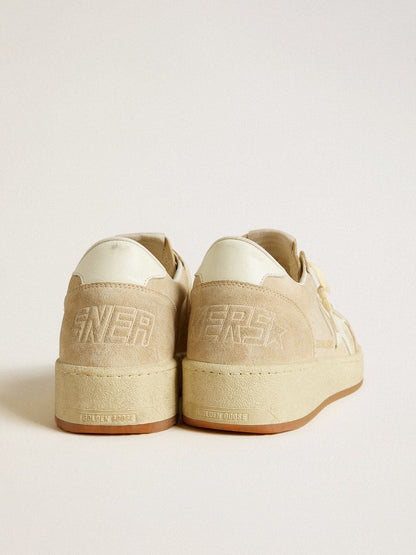 Women's Ball Star in beige suede with white leather star and heel tab - Golden Goose Women