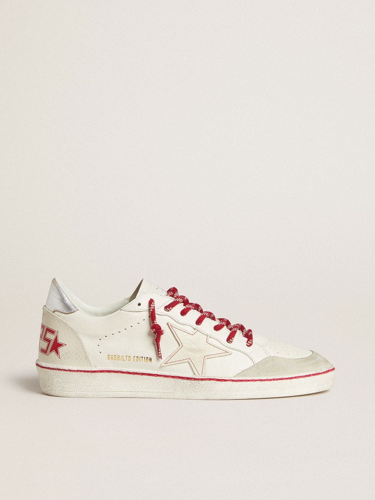 Women’s Ball Star LTD LNY in white leather with a lived-in effect - Golden Goose Women