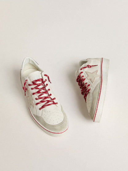 Women’s Ball Star LTD LNY in white leather with a lived-in effect - Golden Goose Women