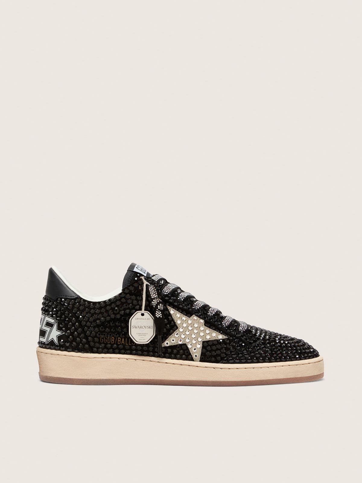 Ball Star in black suede with white star and Swarovski crystals - Golden Goose Women