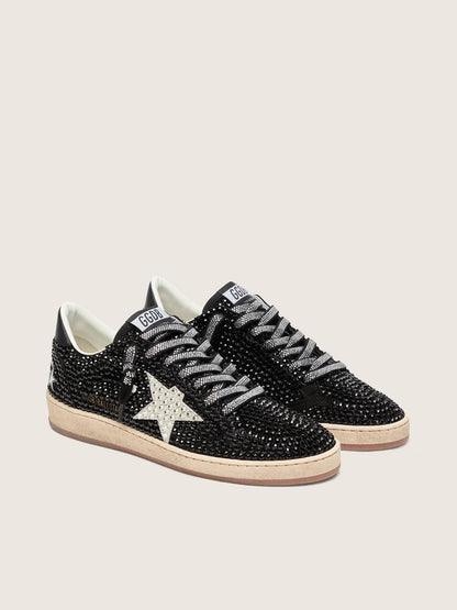 Ball Star in black suede with white star and Swarovski crystals - Golden Goose Women