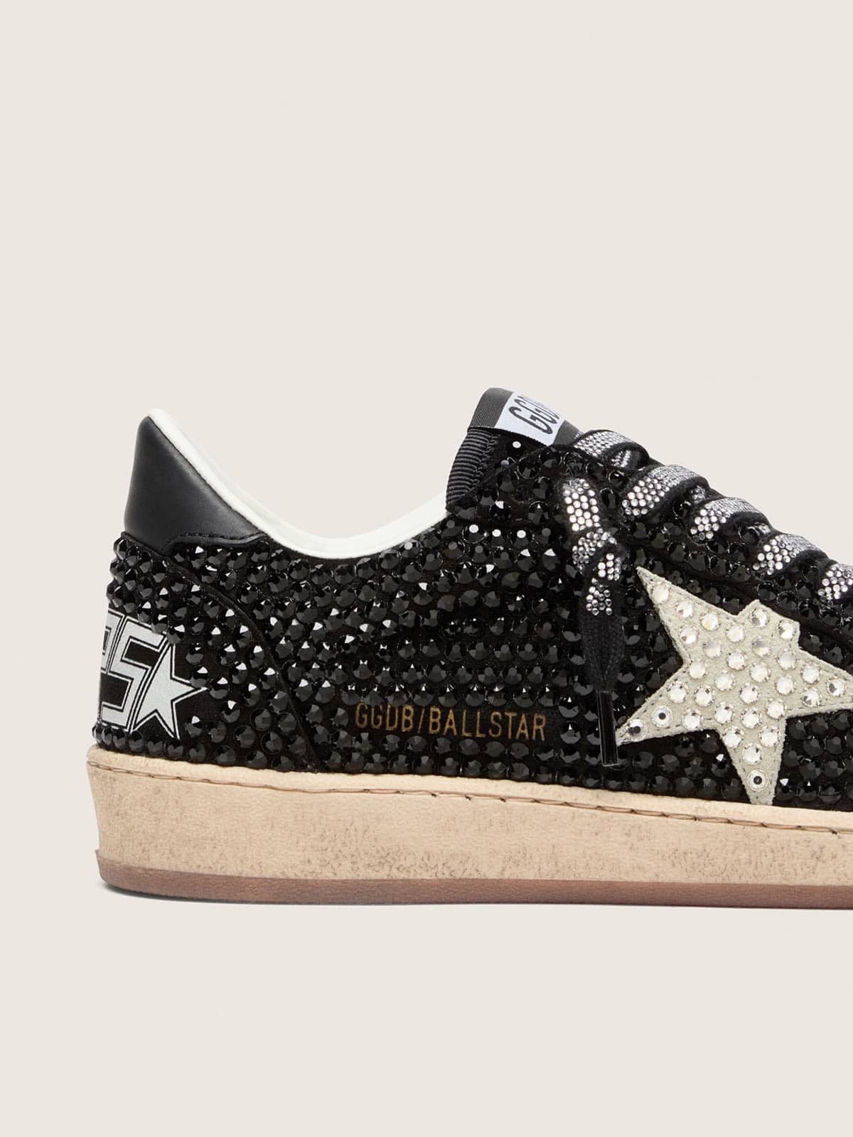 Ball Star in black suede with white star and Swarovski crystals - Golden Goose Women