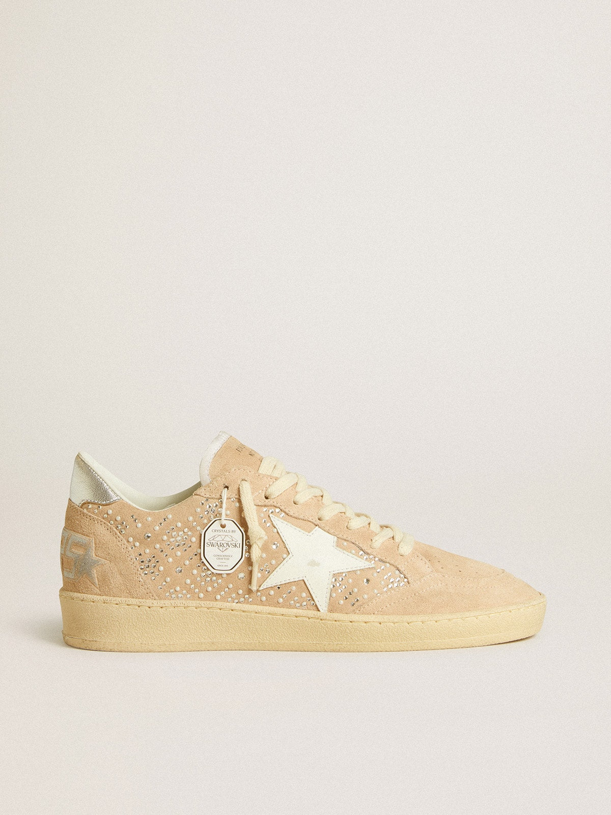 Ball Star in suede and Swarovski crystals with leather star and metallic heel tab - Golden Goose Women