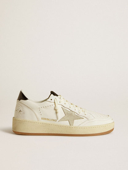 Women's Ball Star with ice-gray suede star and glossy black leather heel tab - Golden Goose Women