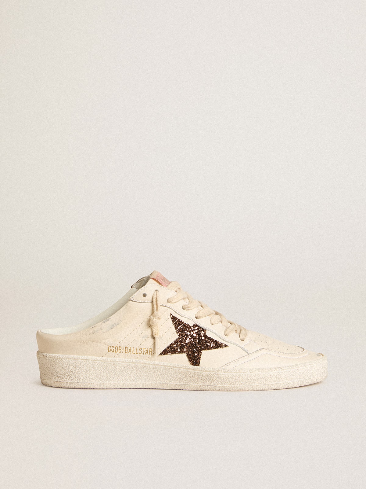 Ball Star Sabots in ivory nappa with bronze glitter star - Golden Goose Women