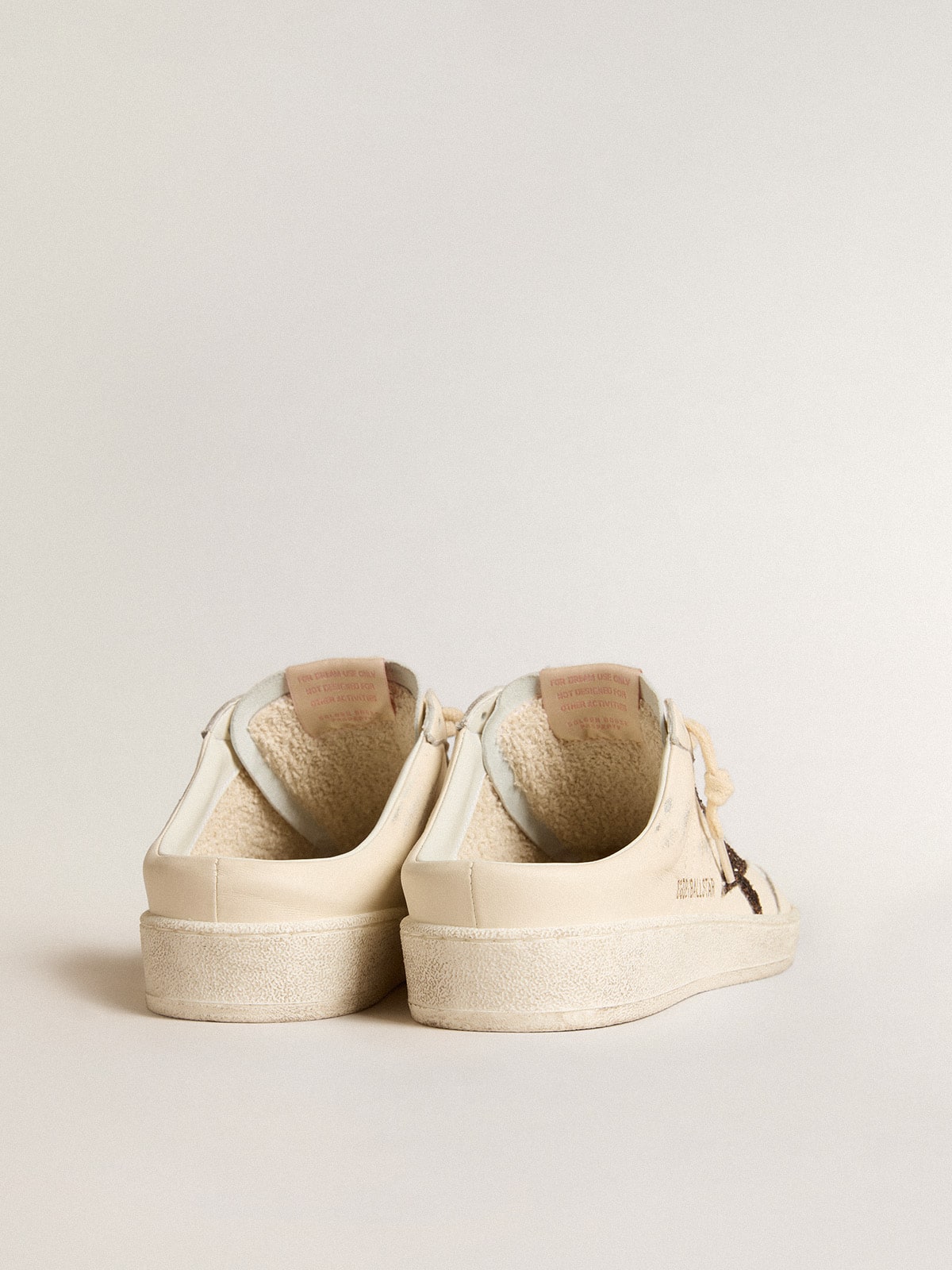 Ball Star Sabots in ivory nappa with bronze glitter star - Golden Goose Women