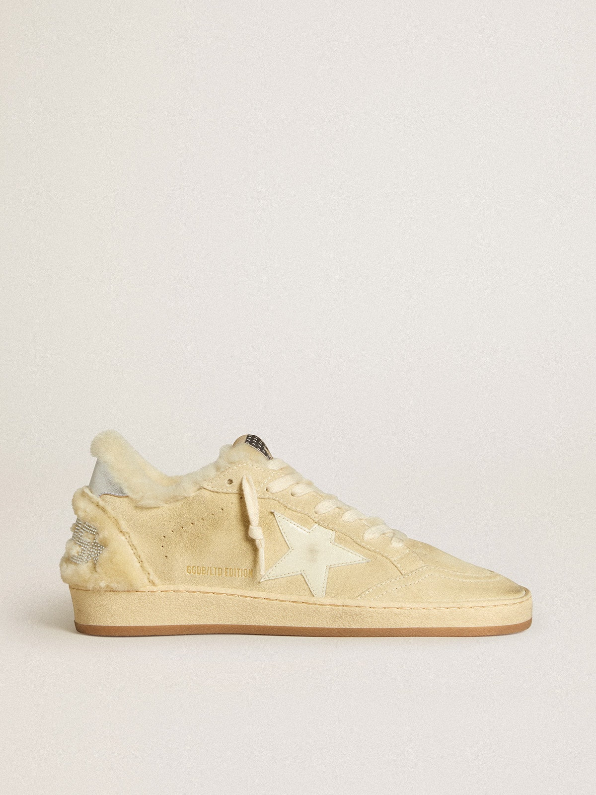 Women's Ball Star  in suede and shearling with white patent leather star - Golden Goose Women