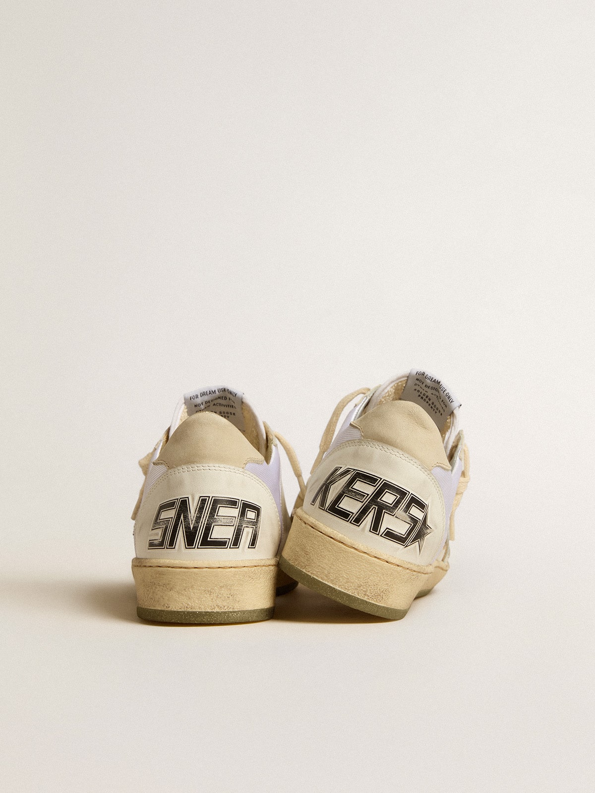 Ball Star in nylon and leather with pink and light blue star and beige heel tab - Golden Goose Women