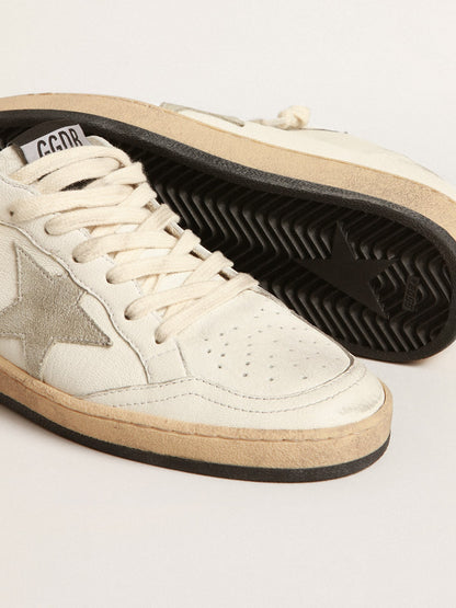Ball Star Sabots in nappa leather with ice-gray suede star - Golden Goose Women