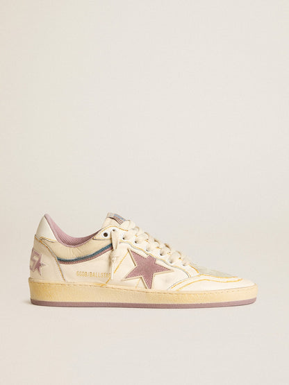 Women's Ball Star in nappa leather with mauve TPU star and leather heel tab - Golden Goose Women