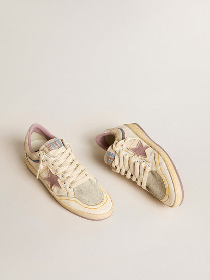 Women's Ball Star in nappa leather with mauve TPU star and leather heel tab - Golden Goose Women
