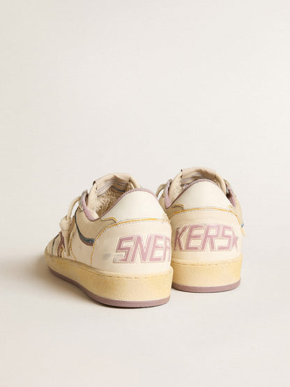 Women's Ball Star in nappa leather with mauve TPU star and leather heel tab - Golden Goose Women